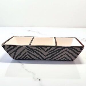 Daniel Cremieux Maison Zebra Print 3-Compartment Divided Serving Dish